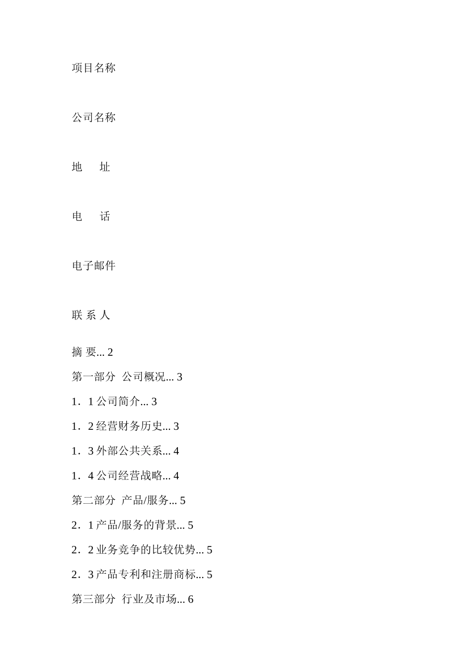 红枫资本商业计划书模板参考.doc_第2页