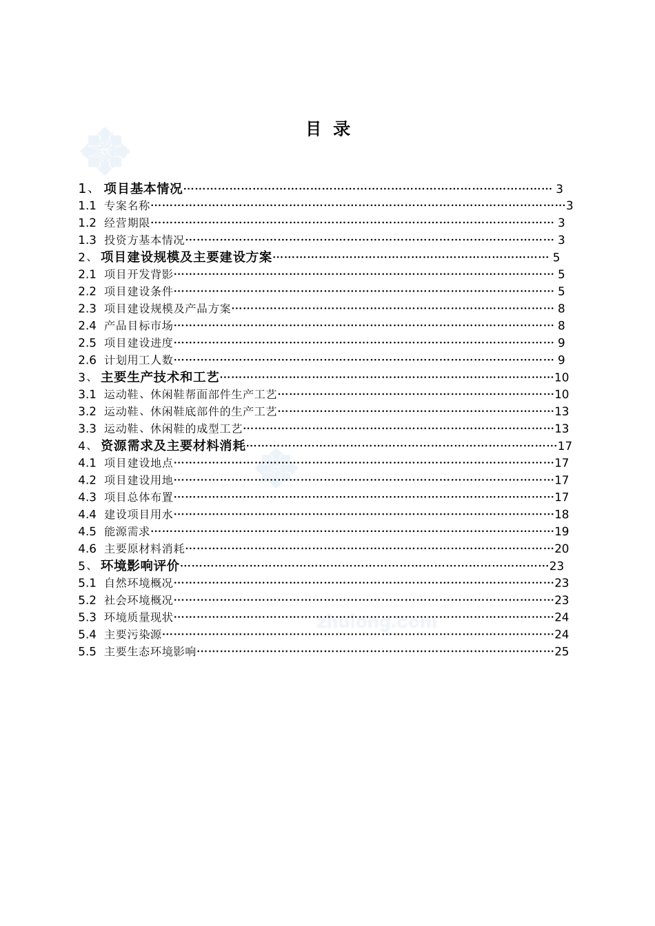 江西某鞋业有限公司项目可研报告.doc_第1页