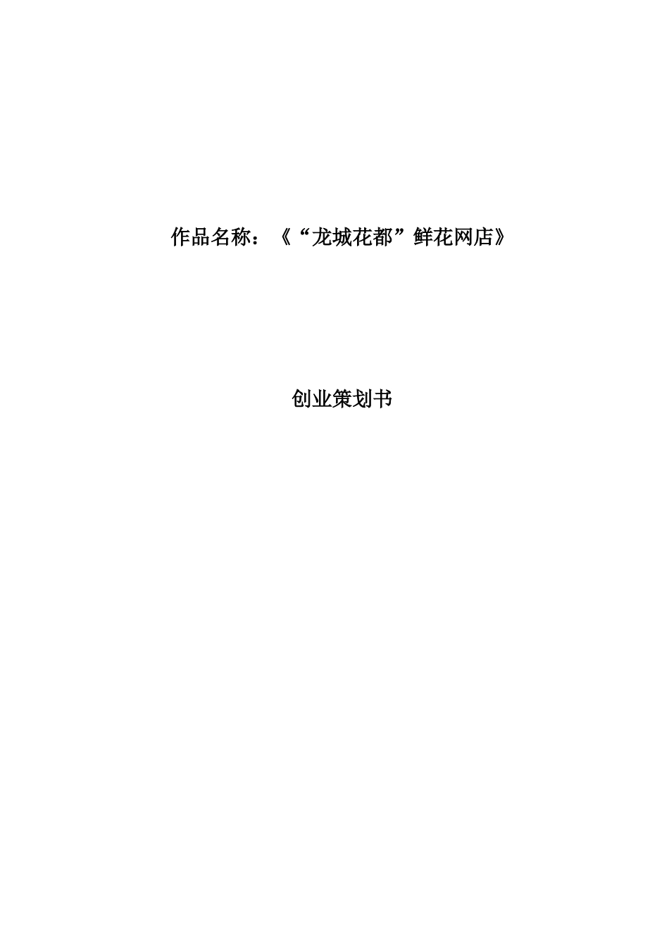 龙城花都-电子商务创业策划.doc_第1页