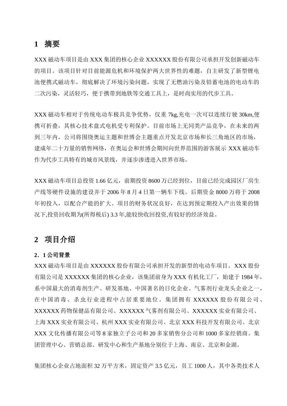 某某动力车项目商业计划书.doc_第3页