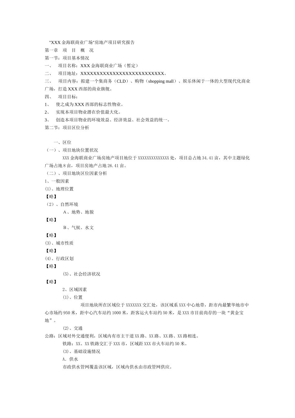 某某某金海联商业广场可行性报告.doc_第1页