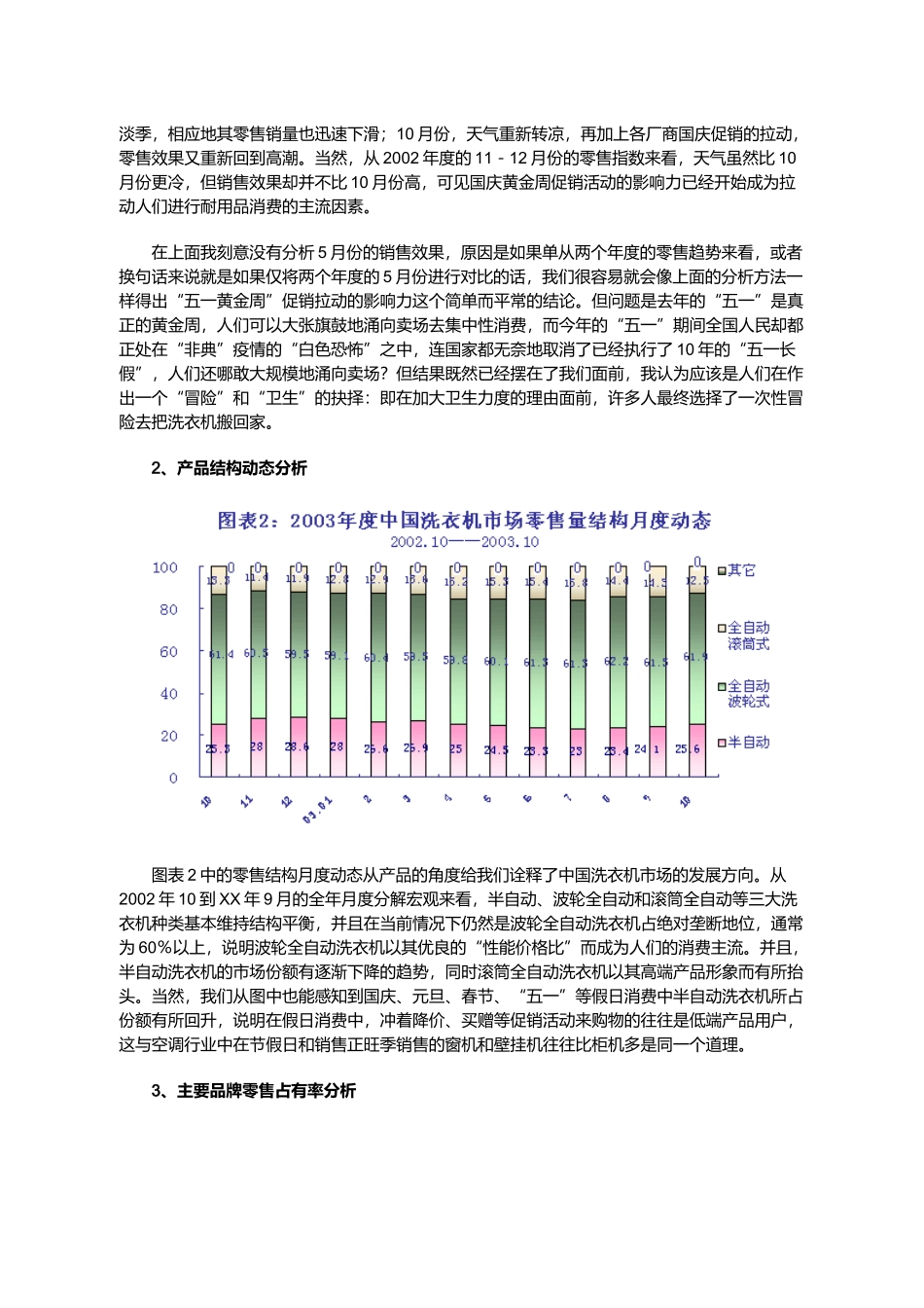 某某年中国洗衣机市场零售监测分析报告.doc_第3页