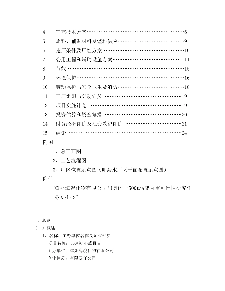 某某死海溴化物有限公司出具的“500ta威百亩可行性研究.doc_第2页