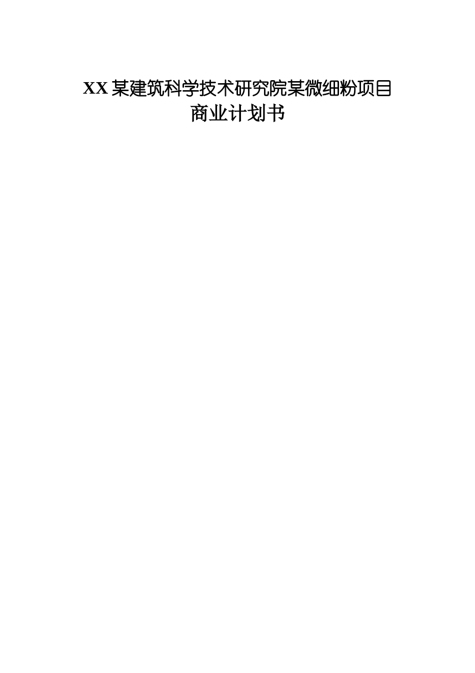 某微细粉项目商业计划书.doc_第1页