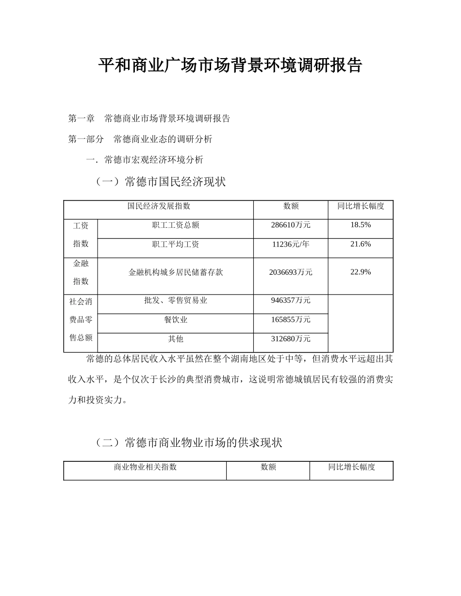 平和商业广场市场背景环境调研报告.doc_第1页