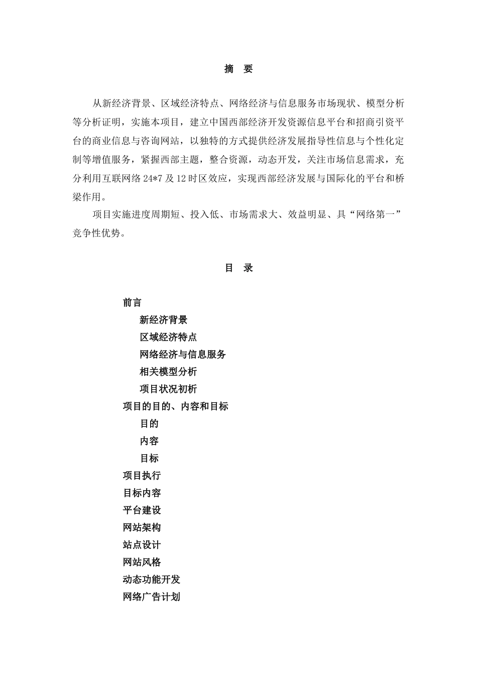 西部资源与外部投资整合商务网站项目策划.doc_第2页