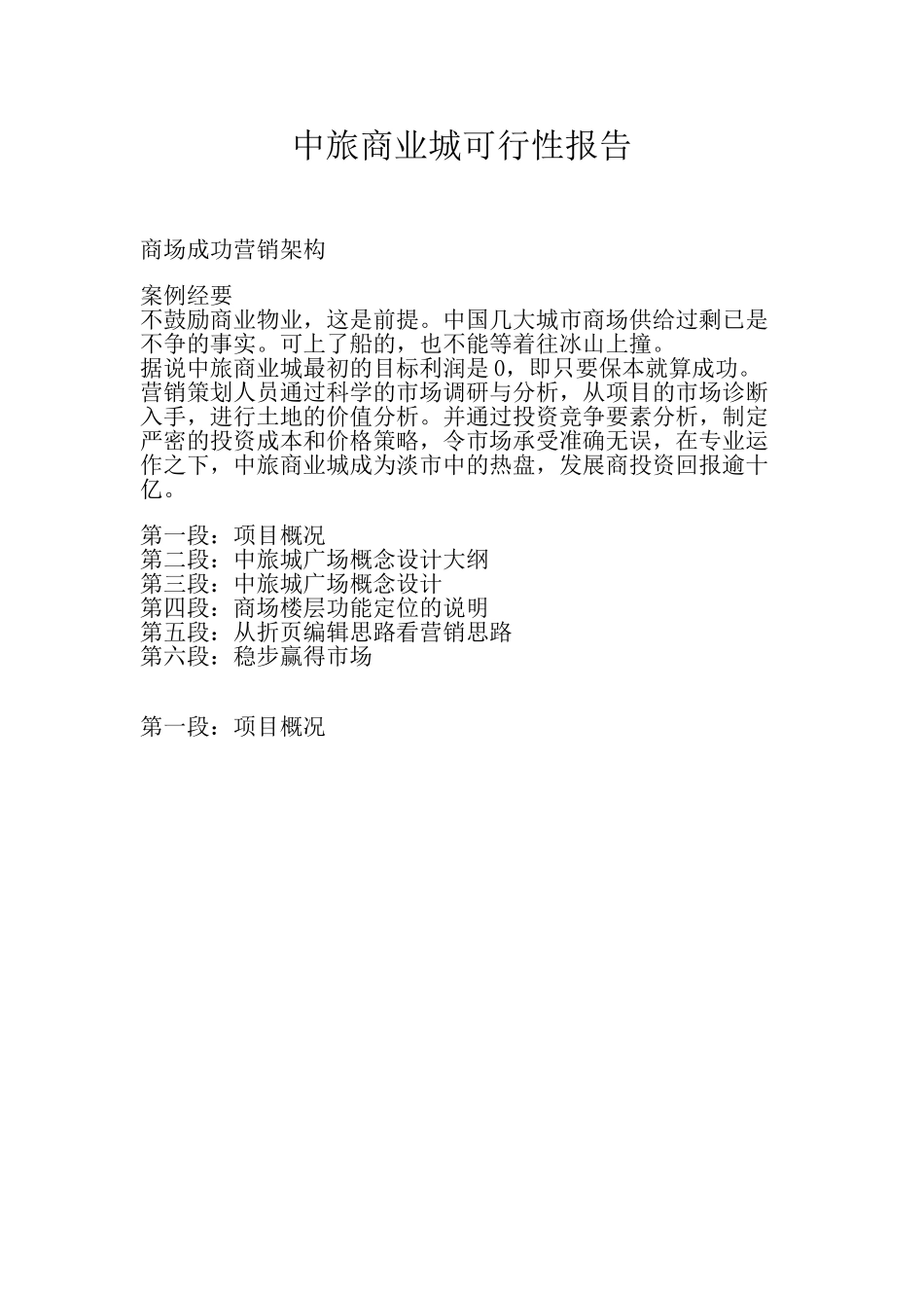 中旅商业城可行性报告.doc_第1页