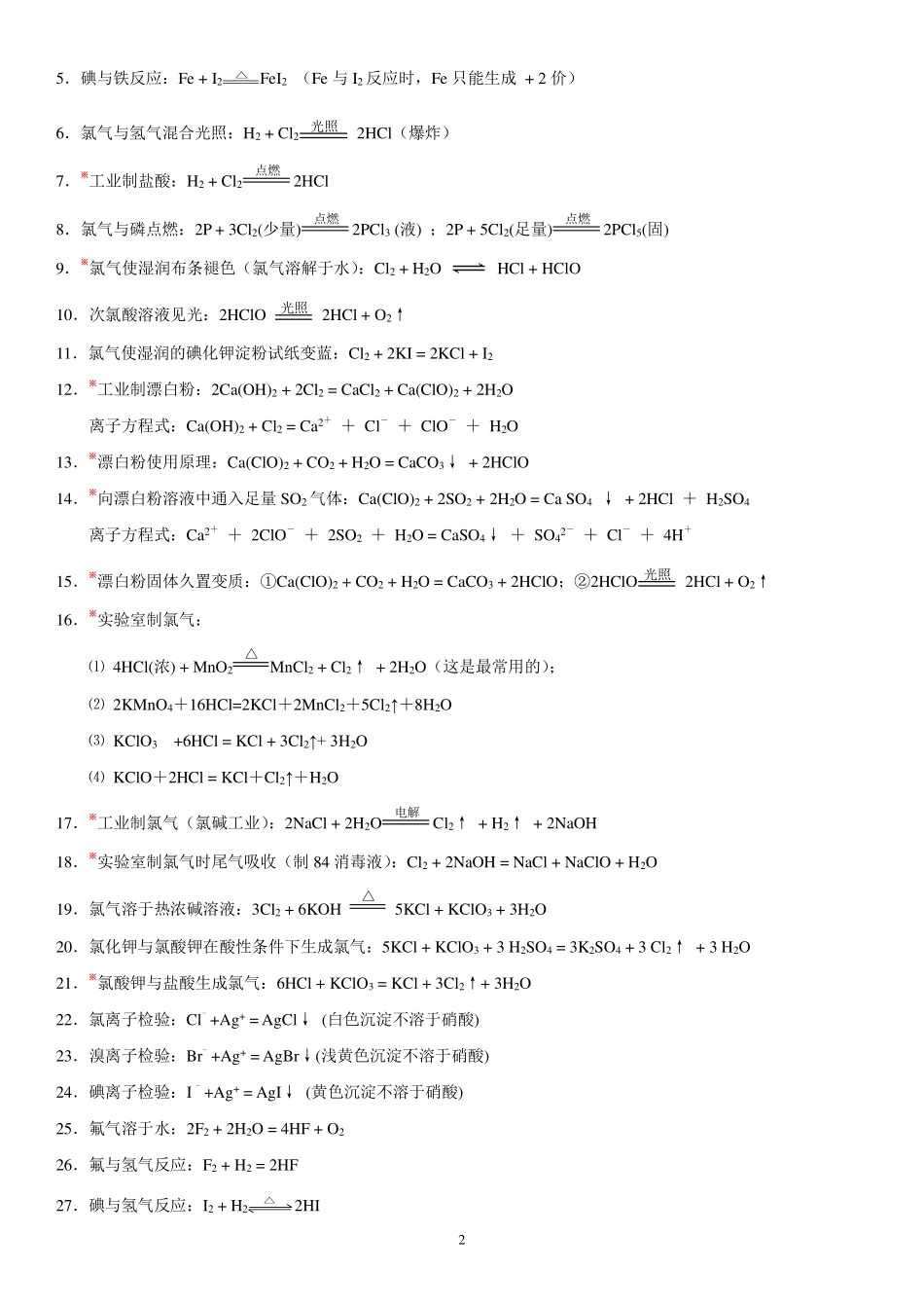 化学方程式总结(手册).pdf_第2页