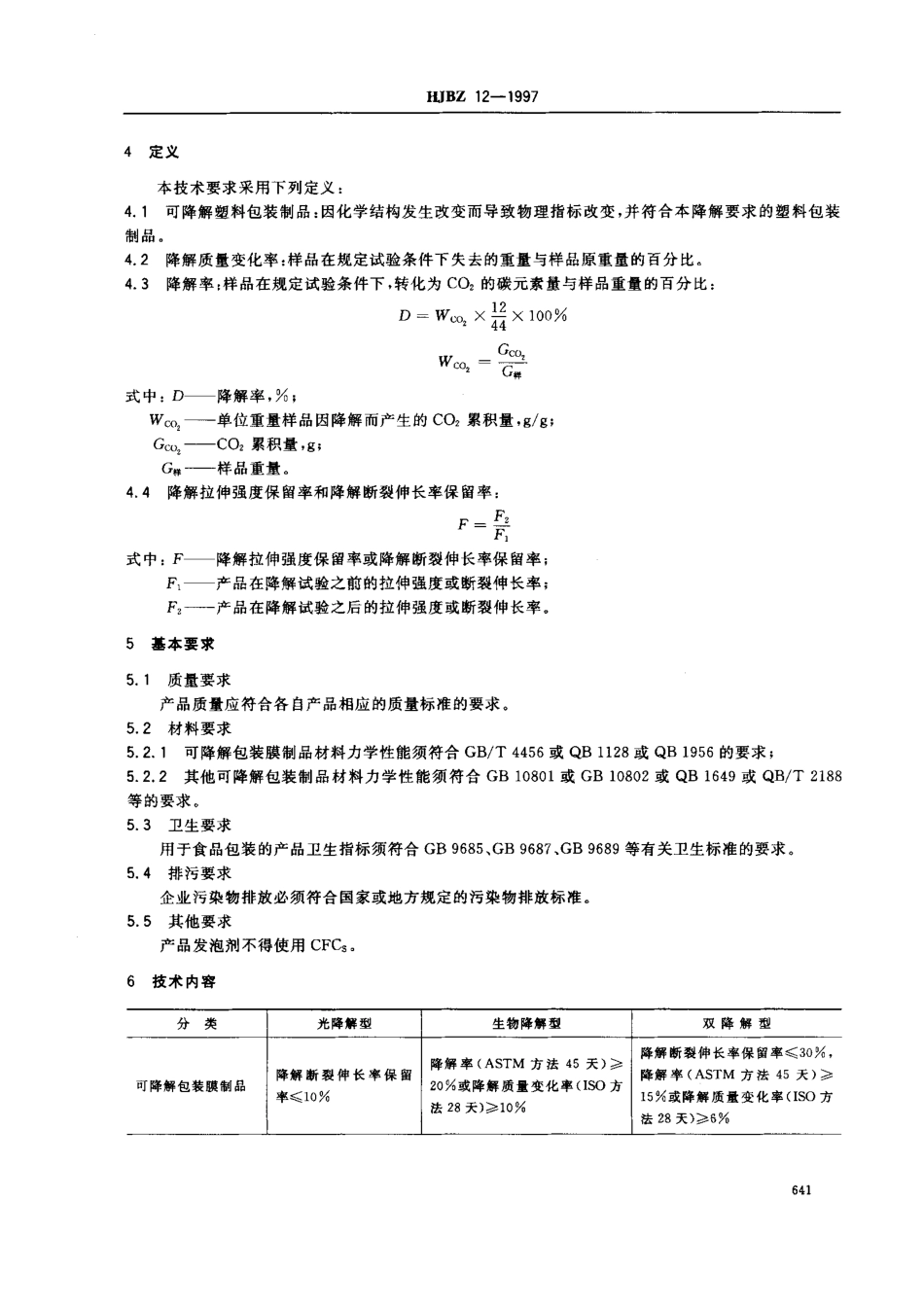 HJBZ 12-1997 可降解塑料包装制品.pdf_第2页