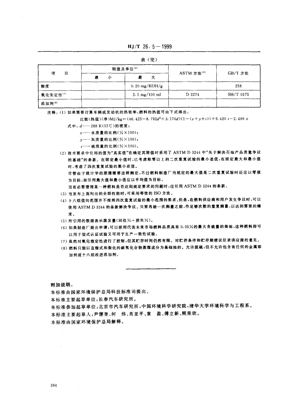 HJT 26.5-1999 轻型汽车排放污染物测试方法 试验用基准燃油的规格.pdf_第3页