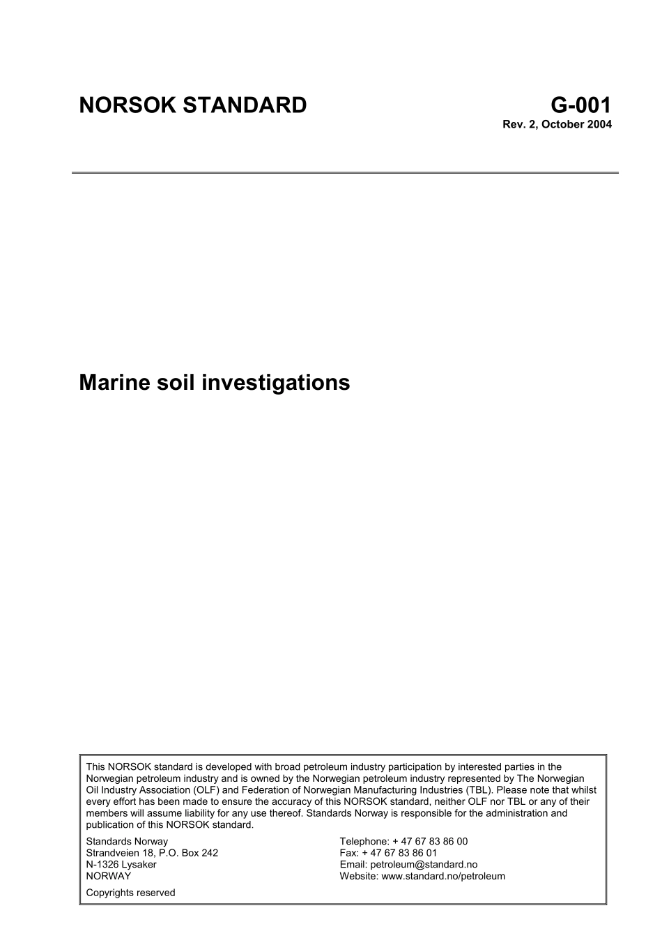 G-001 Marine soil investigations (Rev[1]. 2, October 2004).pdf_第1页
