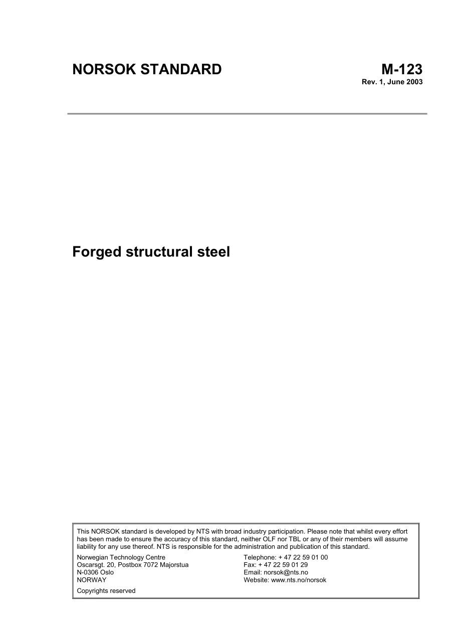 M-123 Forged structural steel (Rev[1]. 1, June 2003).pdf_第1页
