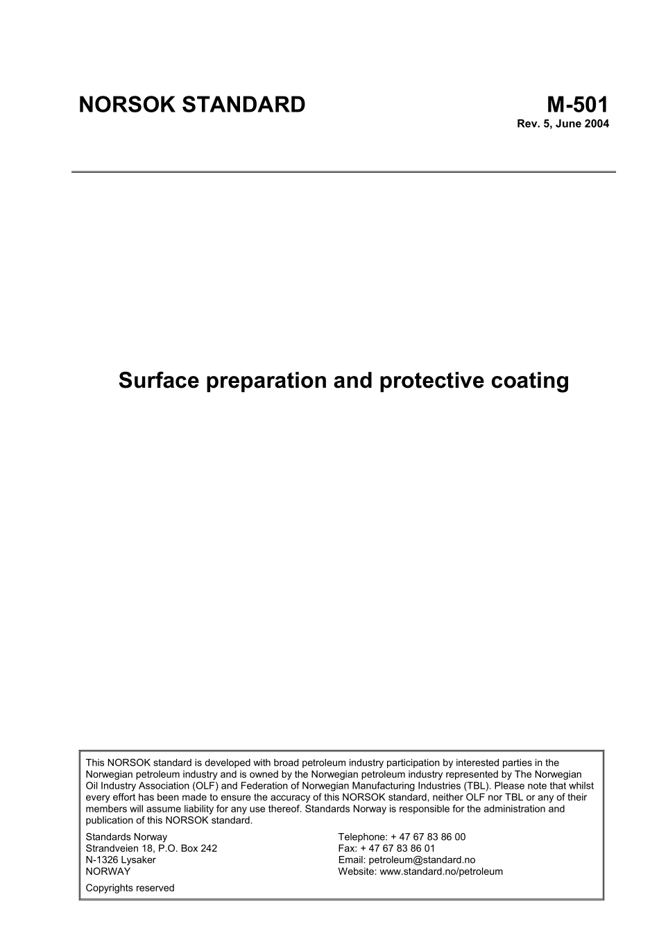 M-501 Surface preparation and protective coating (Rev[1]. 5, June 2004).pdf_第1页