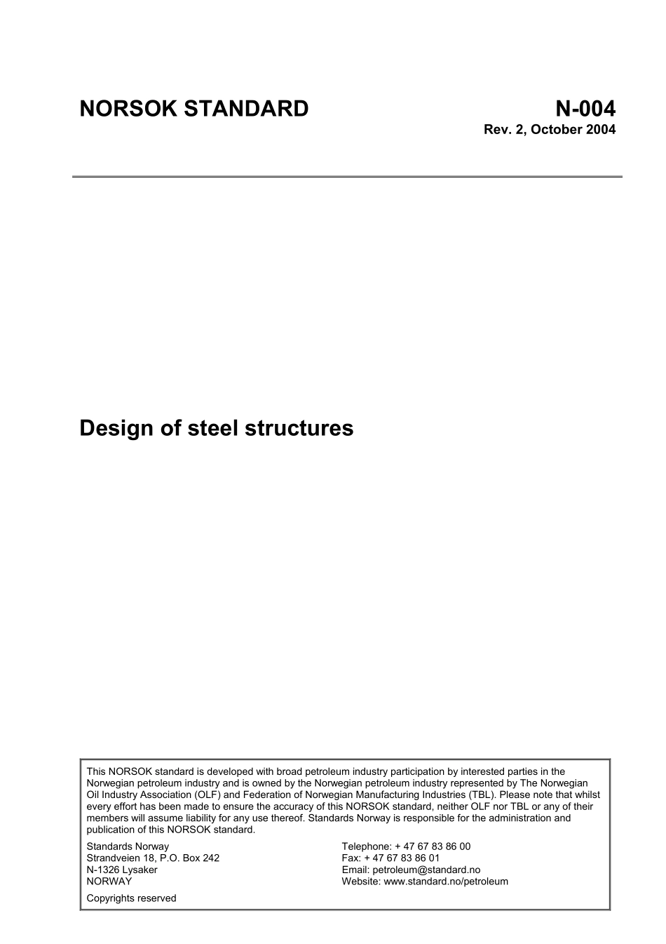 N-004 Design of steel structures (Rev. 2, October 2004).pdf_第1页