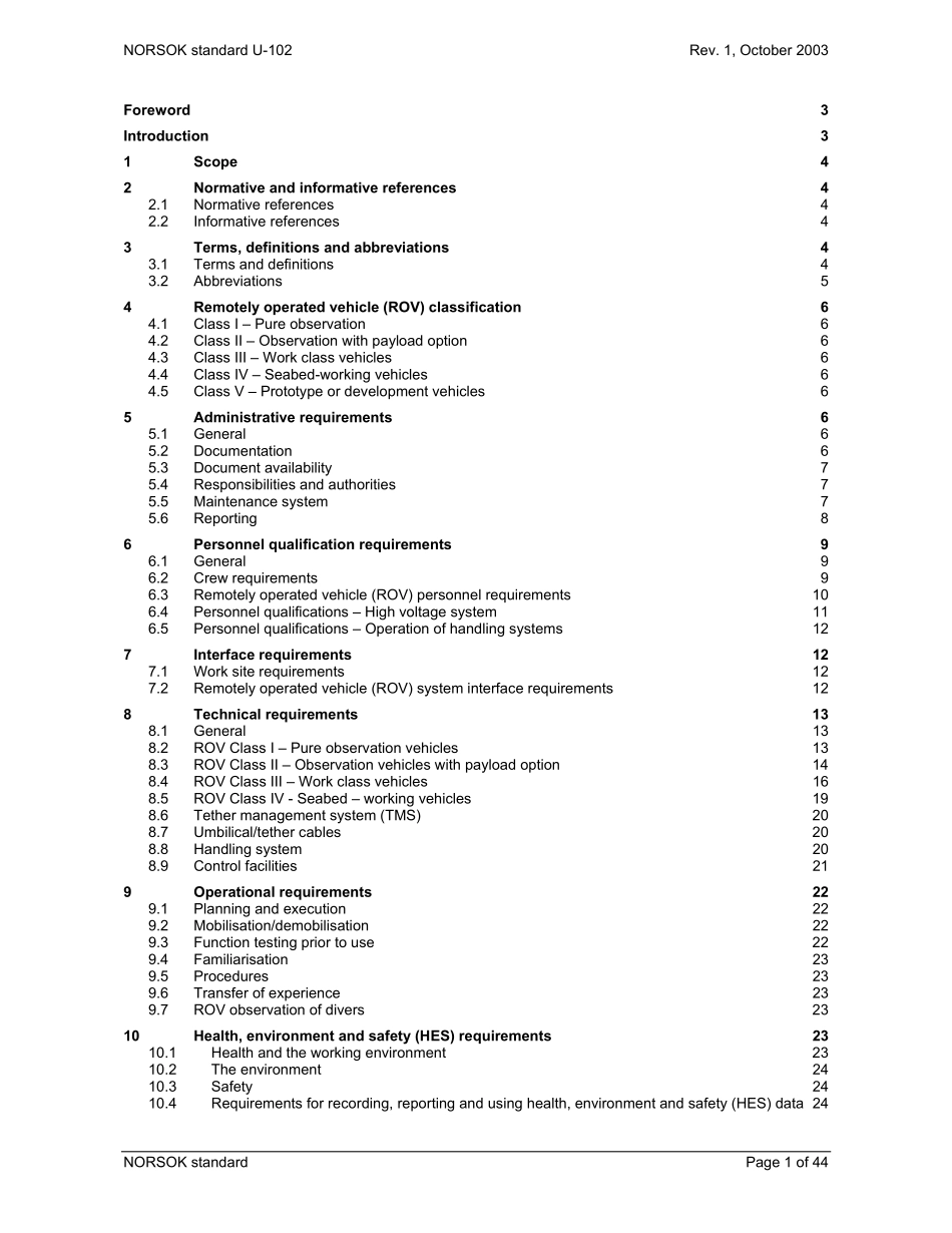 U-102 Remotely operated vehicle (ROV) services (Rev[1]. 1, October 2003).pdf_第2页