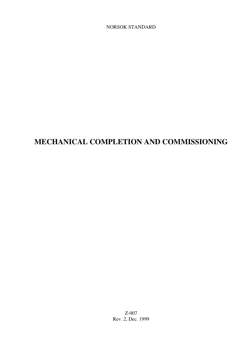 Z-007 Mechanical Completion and Commissioning (Rev 2, Dec[1]. 1999).pdf_第1页