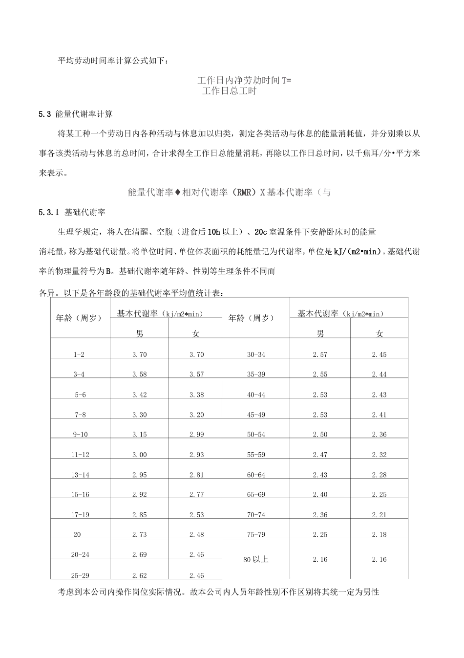 员工体力劳动评价暨防护规定.doc_第2页