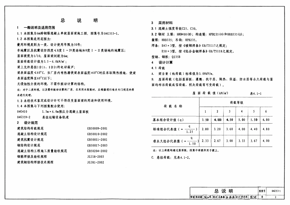 04G353-1 钢筋混凝土屋面梁（6m单坡）.pdf_第2页