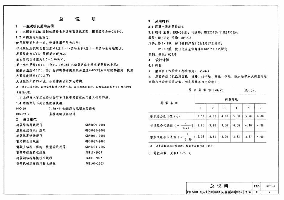 04G353-3 钢筋混凝土屋面梁(12m单坡).pdf_第2页
