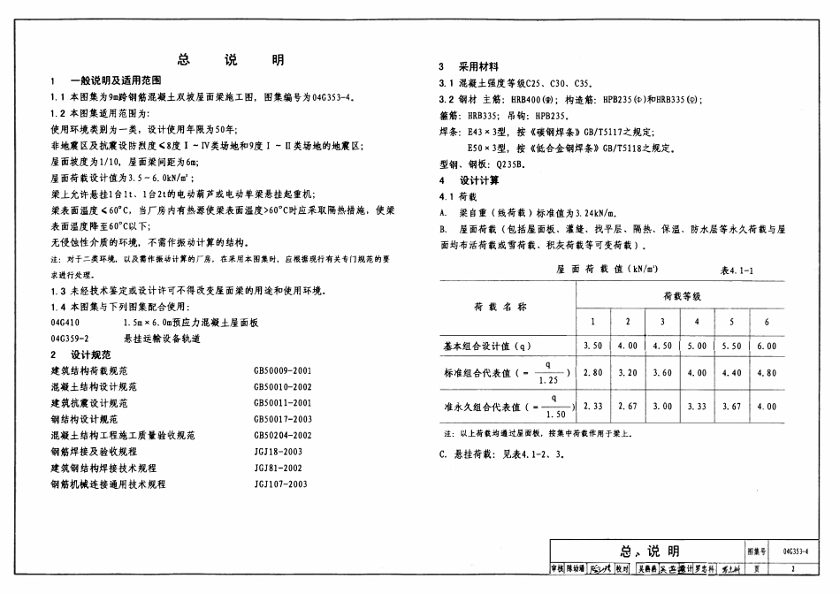 04G353-4 钢筋混凝土屋面梁(9m双坡).pdf_第2页