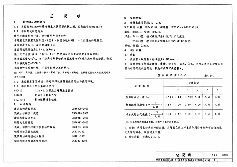 04G353-5 钢筋混凝土屋面梁(12m双坡).pdf_第2页