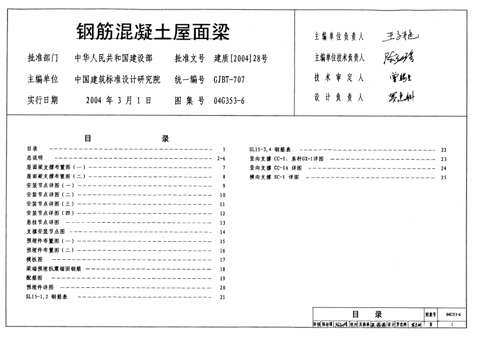 04G353-6 钢筋混凝土屋面梁(15m双坡).pdf_第1页