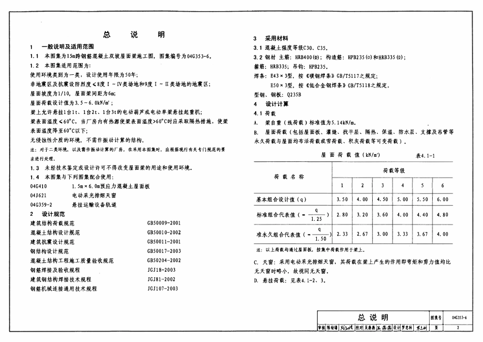 04G353-6 钢筋混凝土屋面梁(15m双坡).pdf_第2页