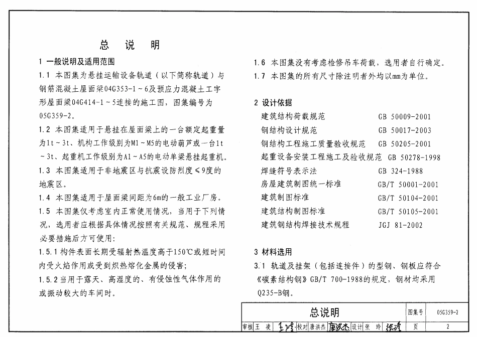 05G359-2 悬挂运输设备轨道(适用于钢筋混凝土屋面梁和预应力混凝土工字形屋面梁).pdf_第2页
