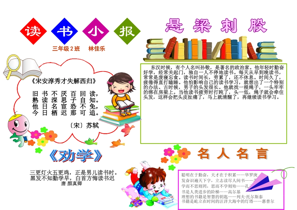A4读书电子小报模板B007.doc_第1页