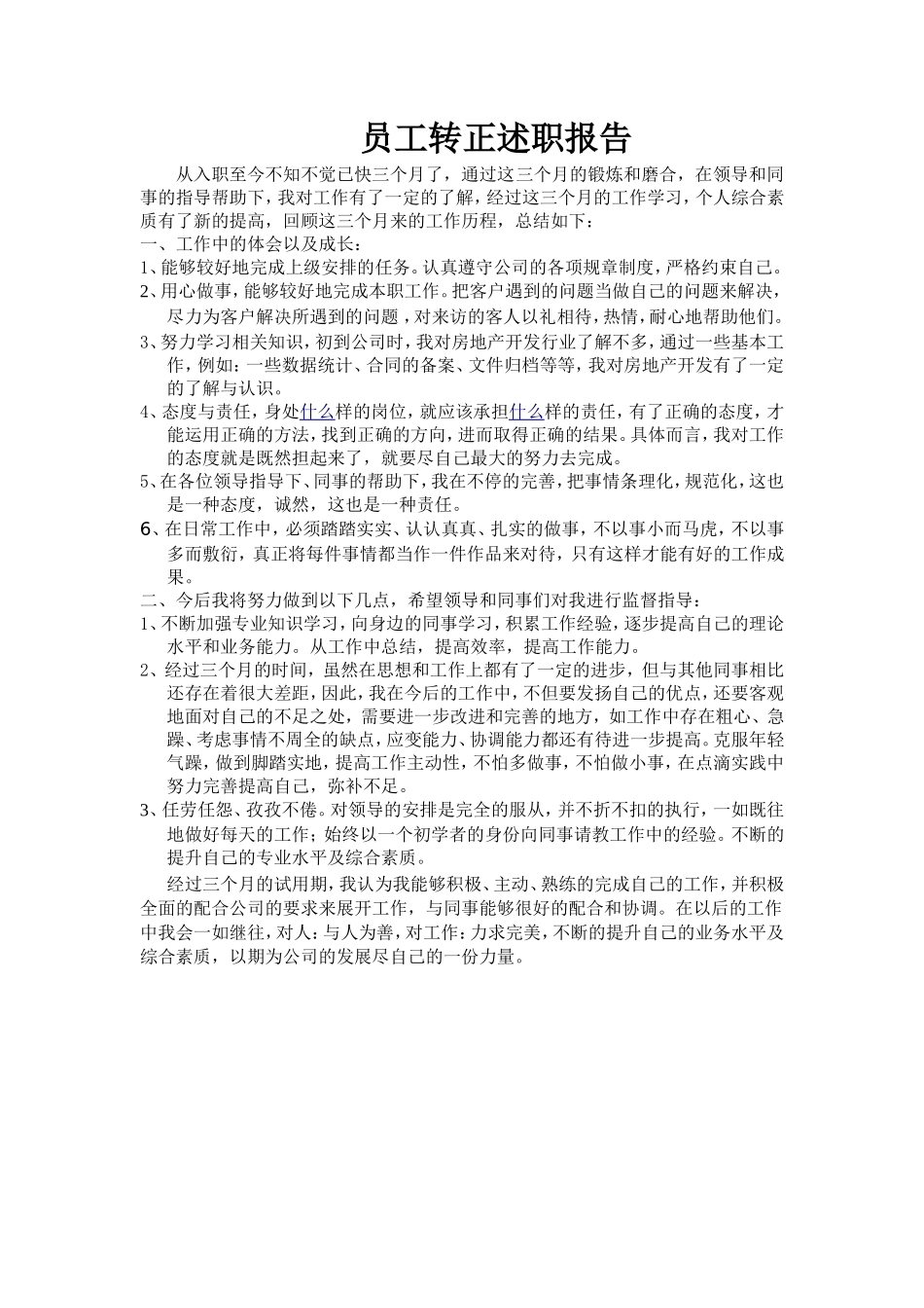 员工转正述职报告.doc_第1页