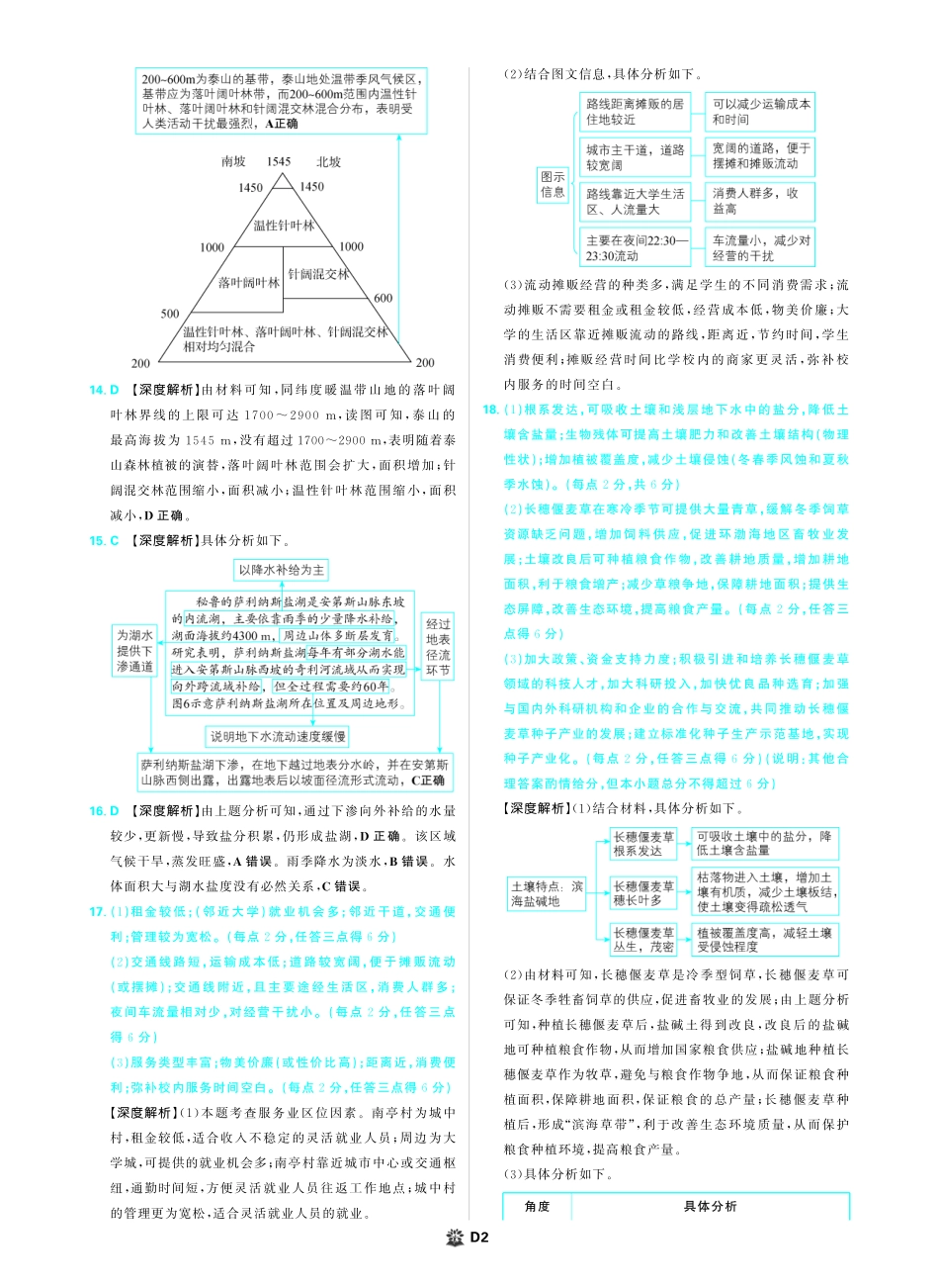 【地理试卷】详细答案【理想树理科】【黑吉辽蒙卷】东北三省精准教学（理想树教育）2025年5月高三联考-强化卷（5.30-5.31）.pdf_第2页
