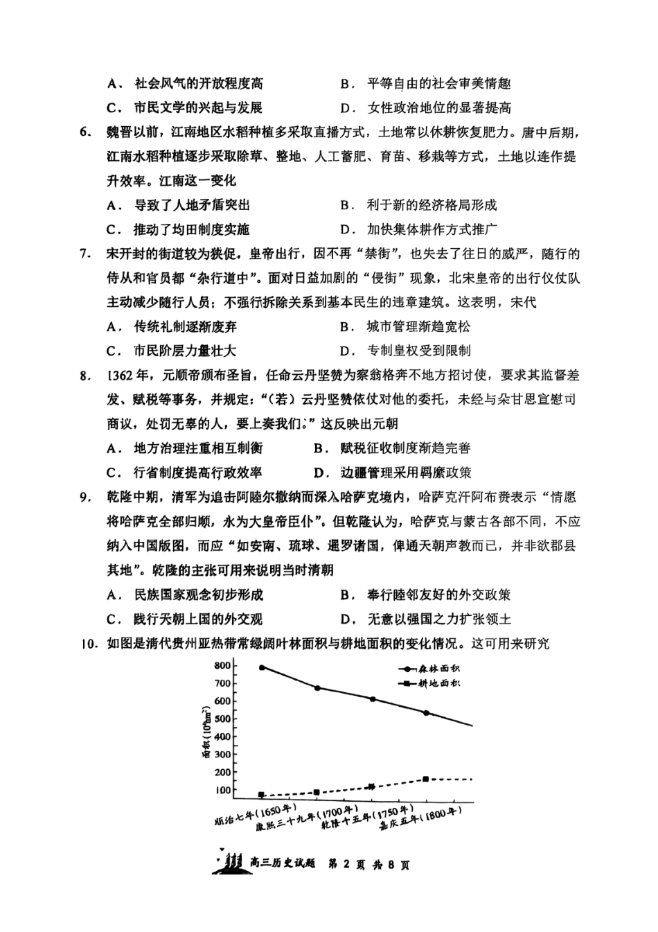 【历史】山西省山西大学附属中学2025-2026学年高三上学期8月开学考.pdf_第2页