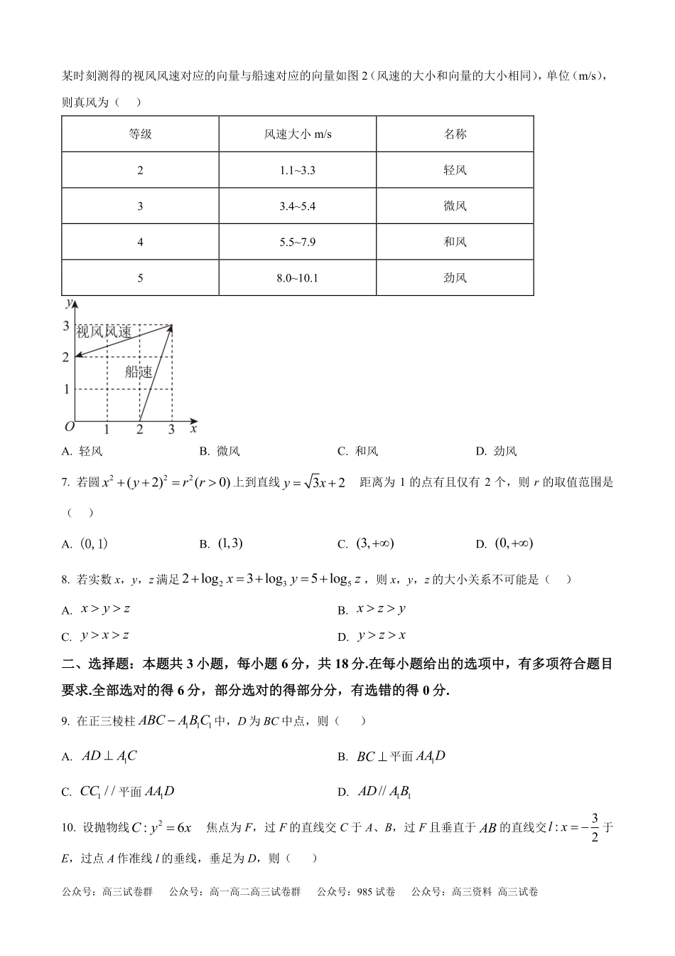 2025年高考新课标一卷数学真题（原卷版）.pdf_第2页