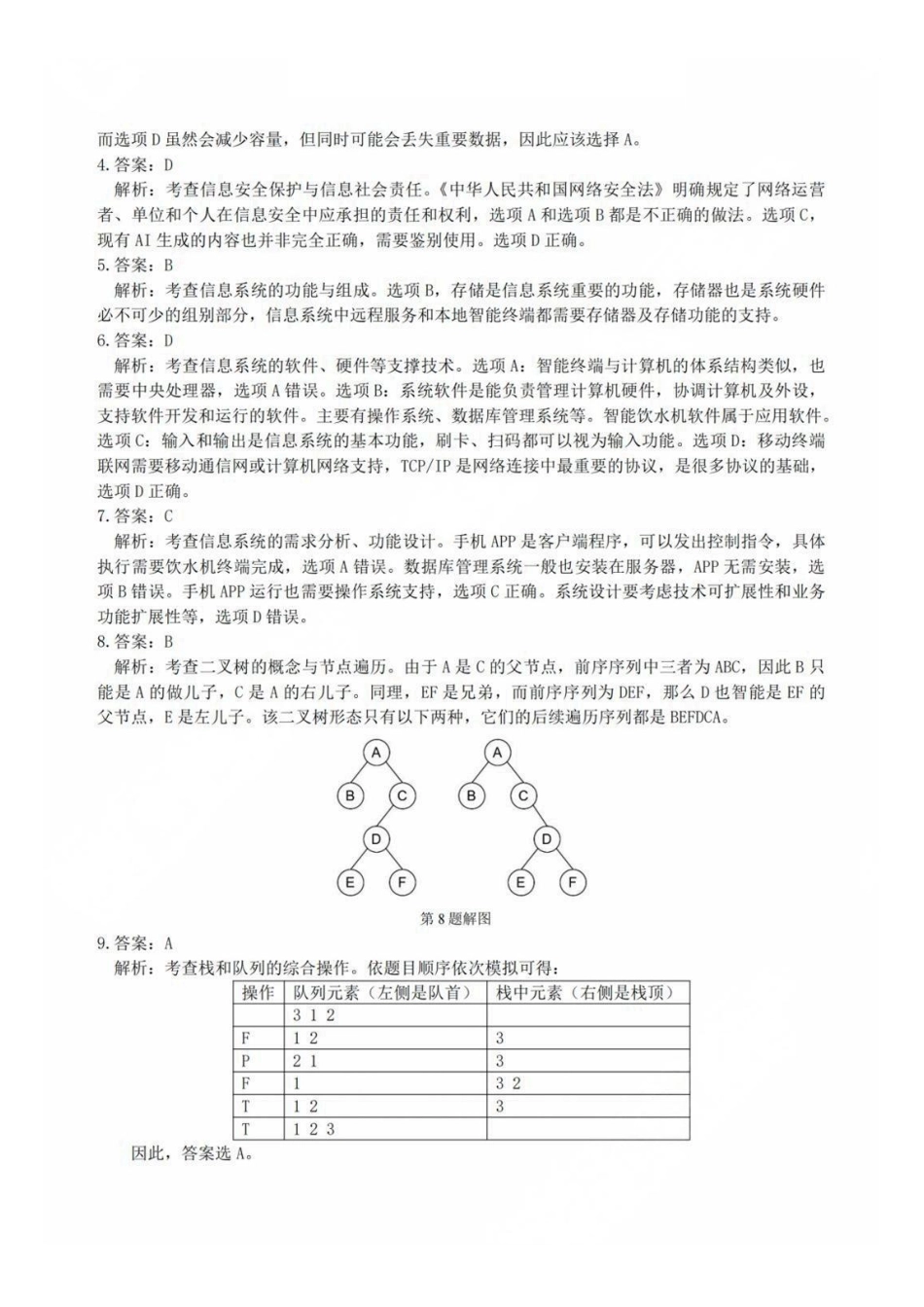 技术试题卷答案【浙江卷】浙江省2025学年第一学期七彩阳光新高考研究联盟返校联考(8.28-8.30).pdf_第2页