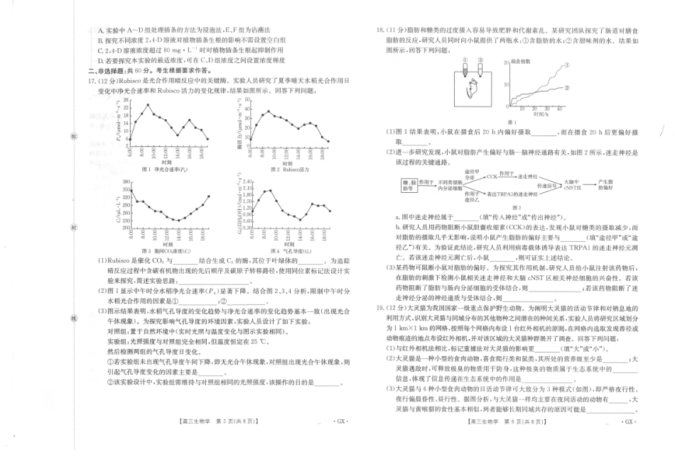 金太阳26-1002C2026届高三9月开学联考生物.pdf_第3页