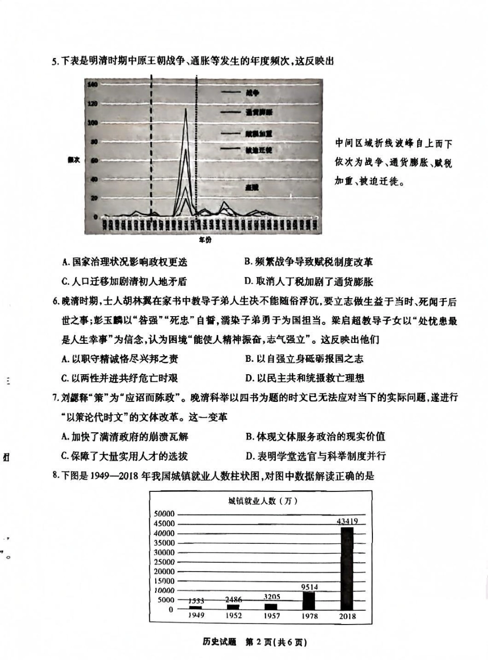 历史试卷【安徽卷】安徽省六校联考暨安徽六校教育研究会2026届高三入学素质检测(9.11-9.12).pdf_第2页