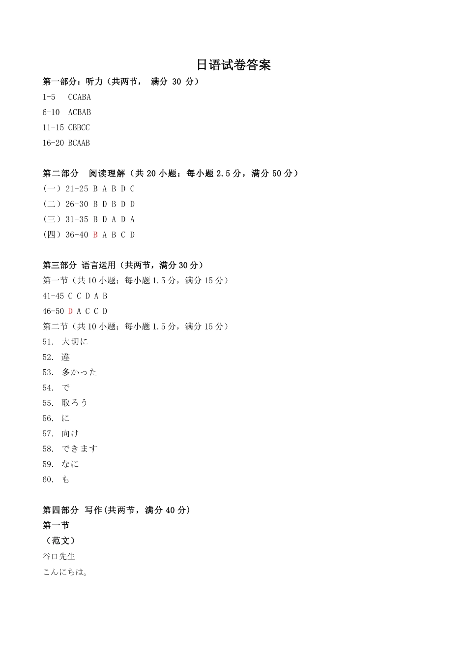 日语试卷答案【湖北卷】湖北省部分名校2025-2026学年度上学期高三年级9月月考（9.18-9.19）.pdf_第1页