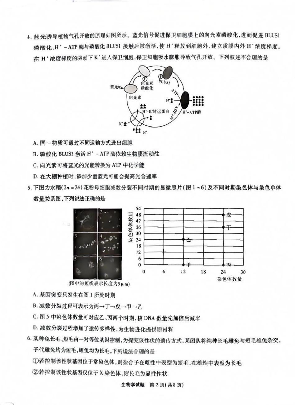 生物试卷【安徽卷】安徽省六校联考暨安徽六校教育研究会2026届高三入学素质检测(9.11-9.12).pdf_第2页
