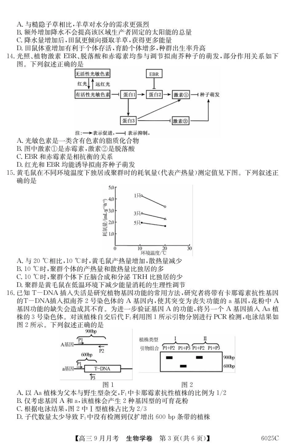 生物试卷【广东卷卷】广东省纵千文化2025-2026学年高三上学期9月月考（6025C）（9.12-9.13）.pdf_第3页