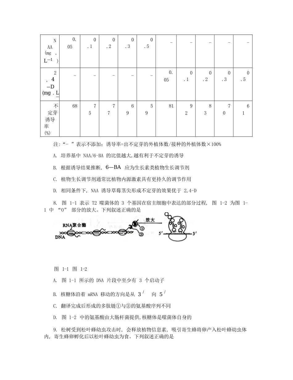 生物试卷【广西卷】【柳州零模】广西壮族自治区柳州市2026届新高三摸底考试考试（6.23-6.25）.docx_第3页