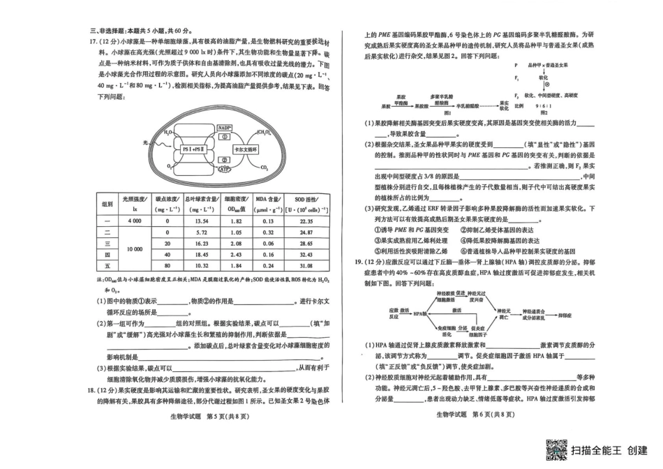生物试卷【湖南卷】湖南省天一大联考2026届高三上学期8月阶段性检测（一）(8.21-8.22).pdf_第3页