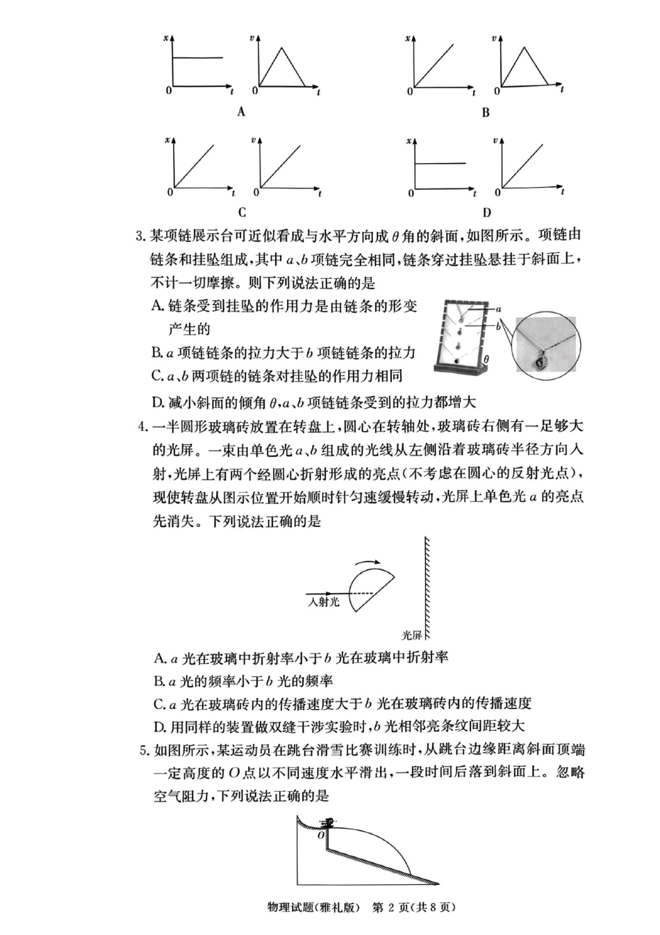 物理试卷【Top5强校】【湖南卷】湖南省长沙市雅礼中学2026届高三上学期月考试卷（二）(9.13-9.14).pdf_第2页