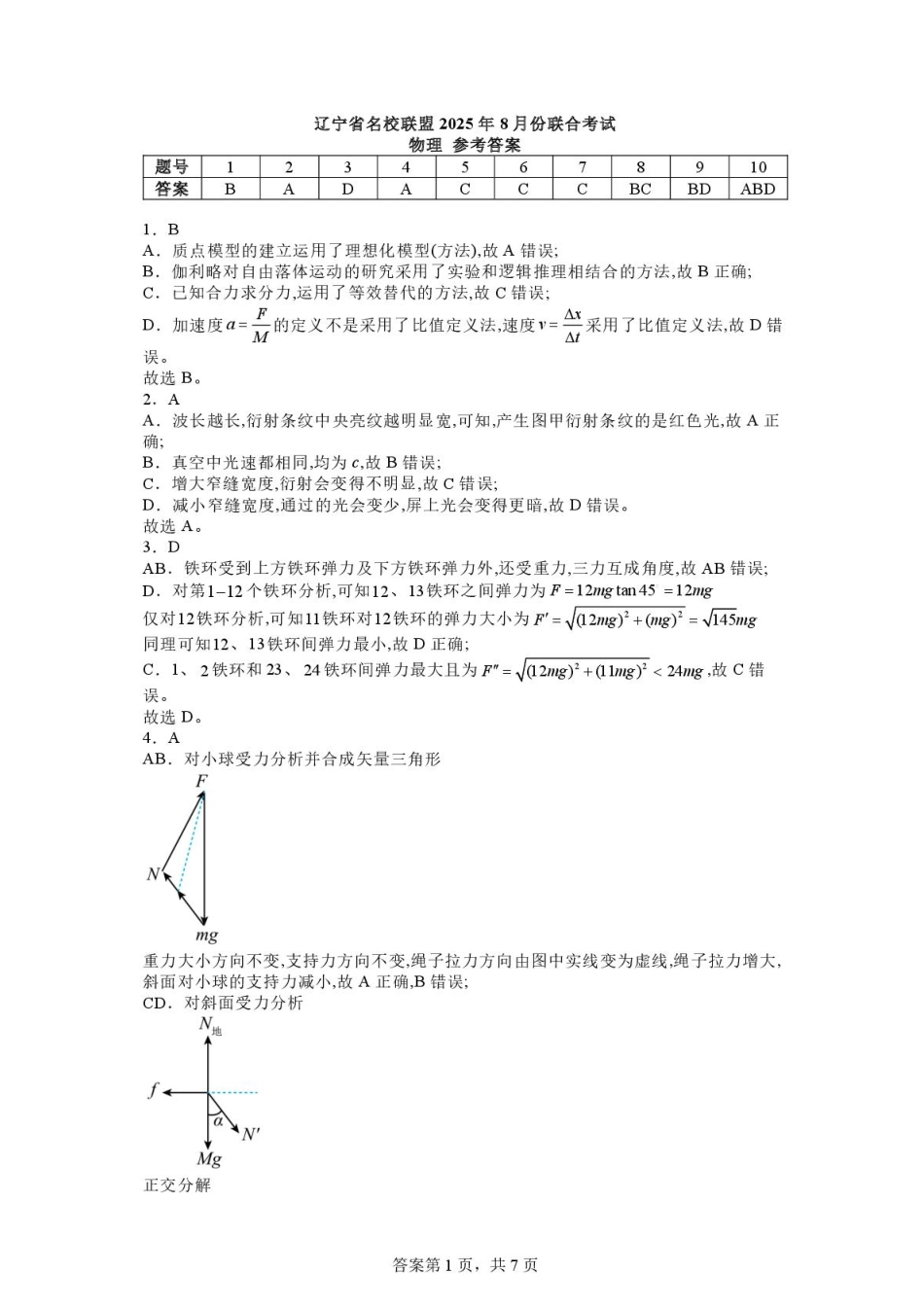 物理试卷答案【黑吉辽蒙卷】辽宁省名校联盟2025年高三8月份联合考试(8.21-8.22).pdf_第1页