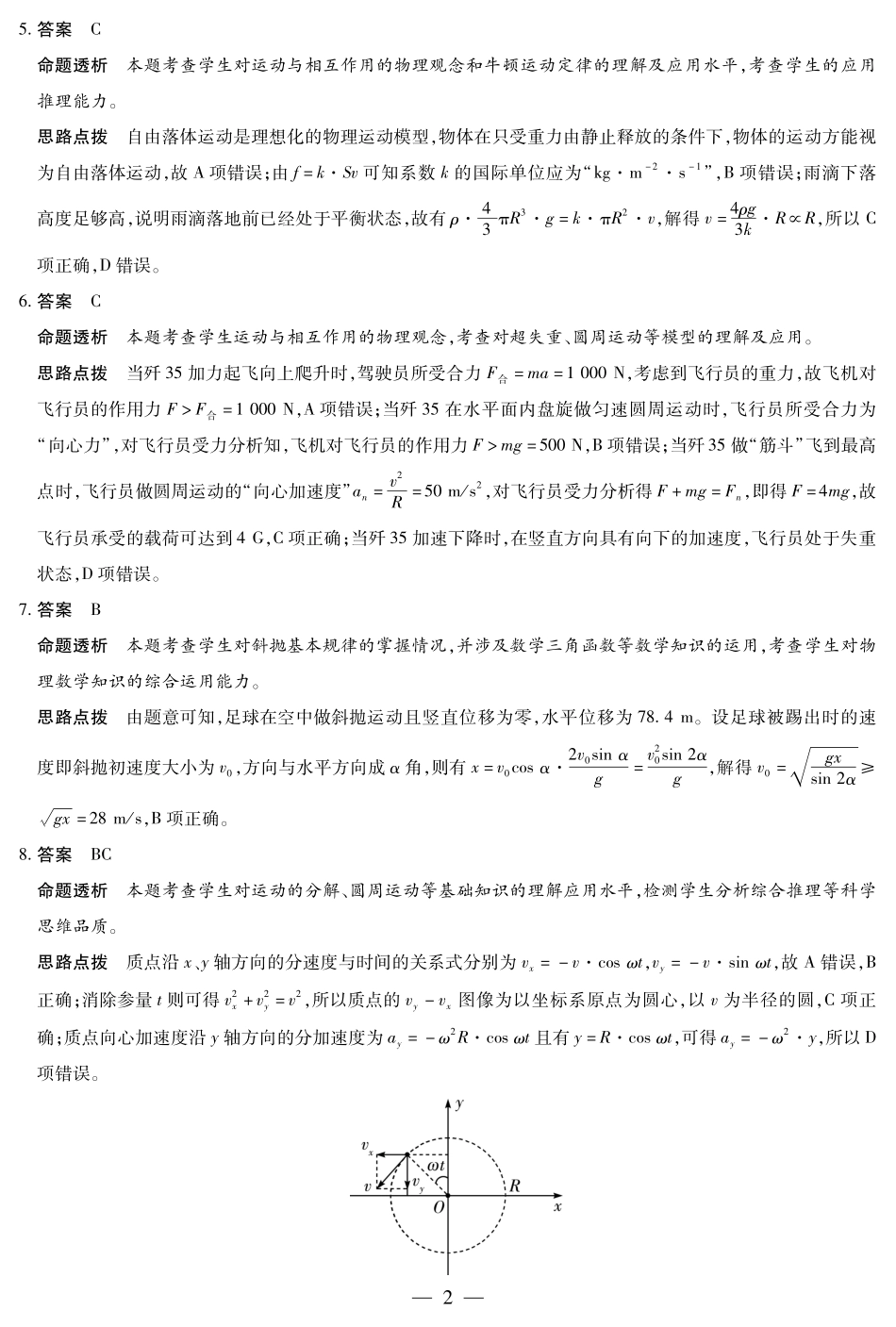 物理试卷详细答案【河南卷】河南省天一大联考2025-2026学年（上）高三年级顶尖计划（一）（9.28-9.29）.pdf_第2页