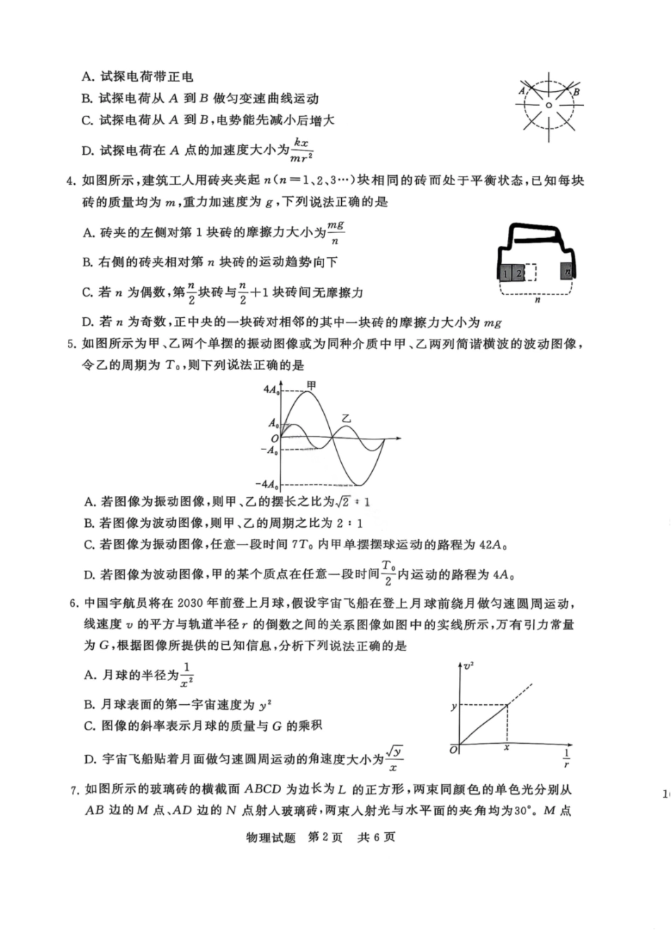 物理试题卷【河南卷】河南省新未来2025-2026学年高三年级上学期9月份联合测评（9.4-9.5）.pdf_第2页