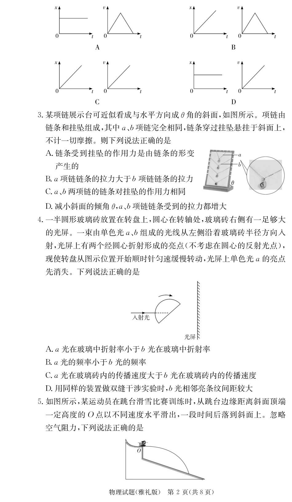 炎德英才大联考雅礼中学2026届高三月考试卷（二）物理.pdf_第2页