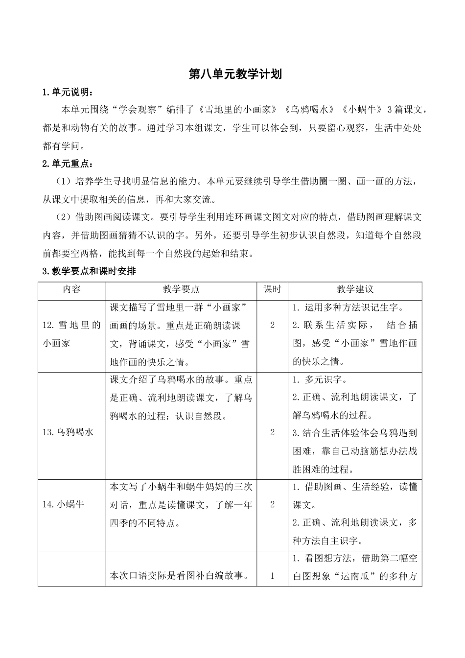 08第八单元教学计划.docx_第1页