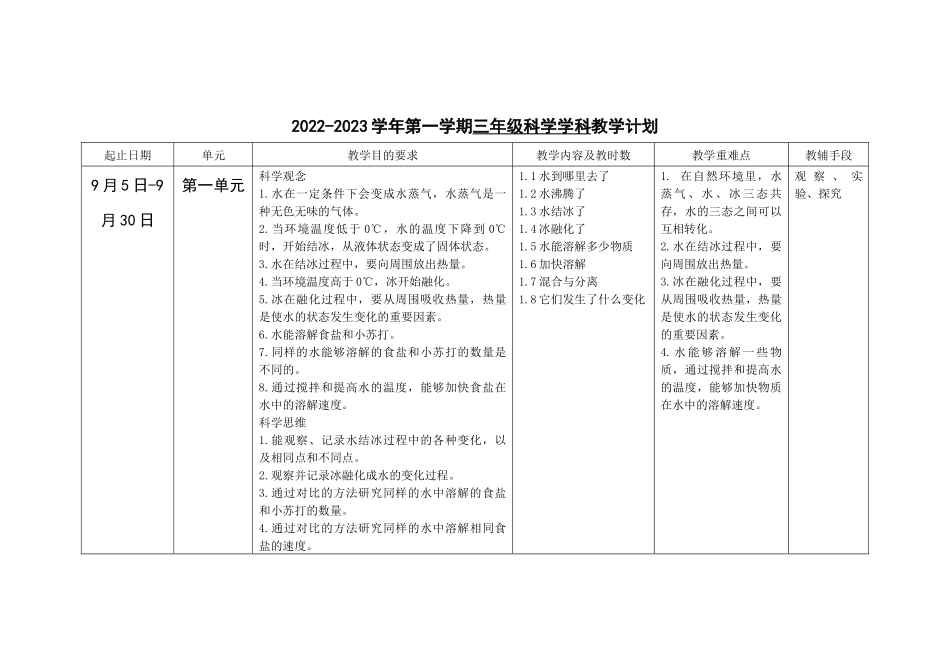 22-23（一）三年级科学学科教学计划.docx_第1页