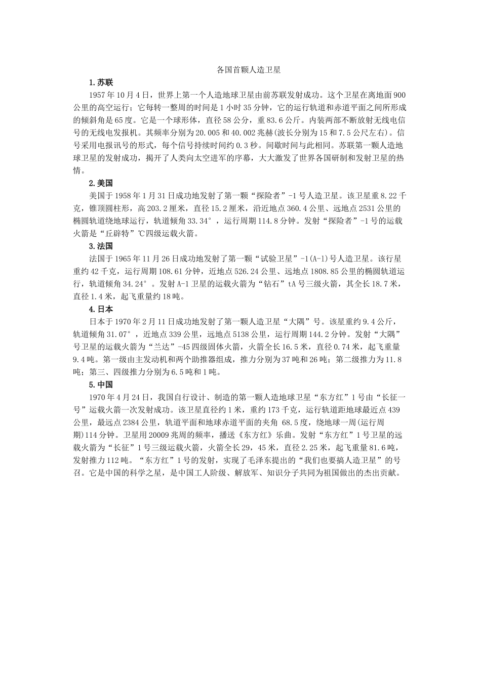 各国首颗人造卫星.docx_第1页