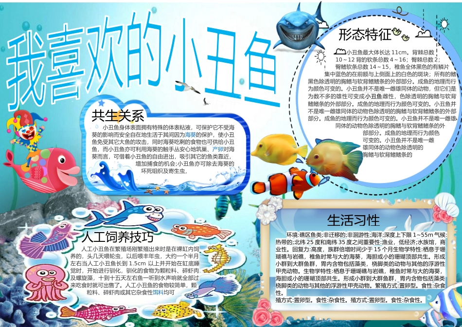 可爱的小丑鱼2.docx_第1页